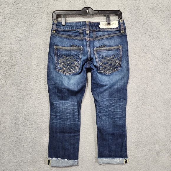 Taverniti So Jeans Angie Capri Raw Hem Size‎ 26 Dark Wash Denim - Picture 2 of 8